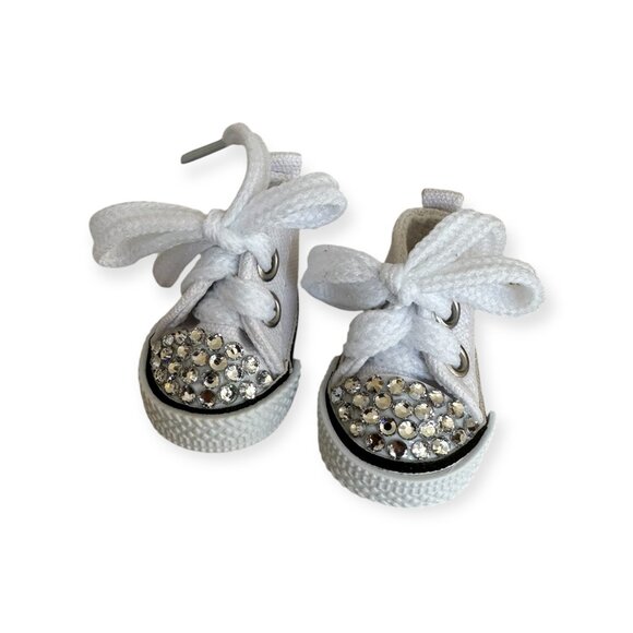 NWOB White Bedazzled Rhinestone Sneakers for your Labubu - Picture 3 of 6
